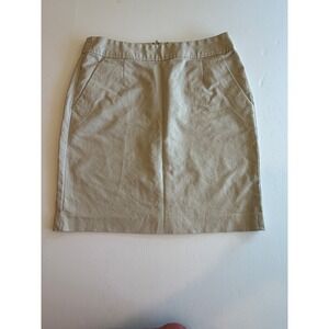 Banana Republic Khaki Pencil Skirt Tan Cotton Blend Size 10 Office Professional‎